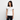 Kontrast-T-shirt dam - vit/svart
