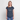 Ekologisk premium-T-shirt dam med heltäckande mönster - marinblå/flerfärgade hjärtan