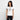 Kontrast-t-shirt dam vit/svart / s med markerad tryckyta med texten din design