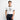 Kontrast-t-shirt herr vit/svart / m med markerad tryckyta med texten din design