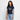Slim fit ekologisk t-shirt dam marinblå / xs med markerad tryckyta med texten din design