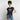 T-shirt med upprullade ärmar dam marinblå / xs med markerad tryckyta med texten din design