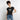 T-shirt med upprullade ärmar dam svart / xs med markerad tryckyta med texten din design